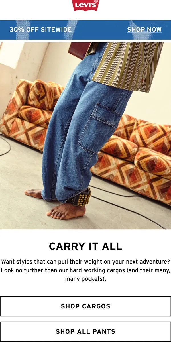 Email from Levi's. Pockets that put in work