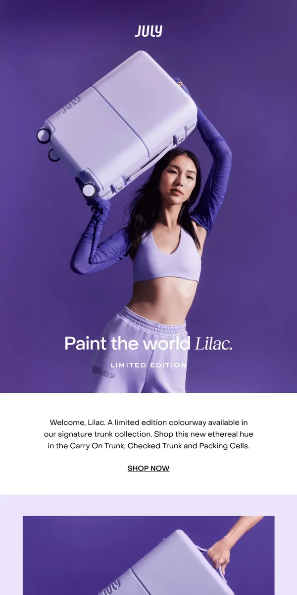 Email from July. Paint the world Lilac 💜