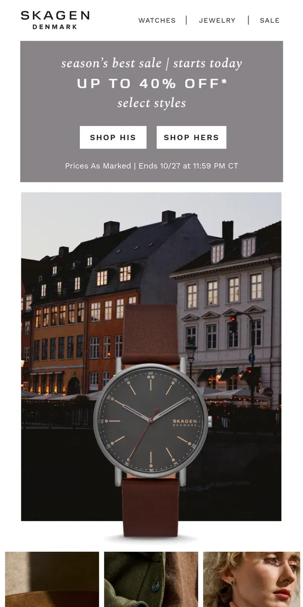 Email from Skagen. good timing: sale just announced!