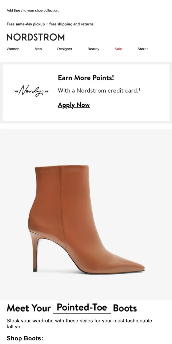 Email from Nordstrom. New boot lineup: Western, moto & more