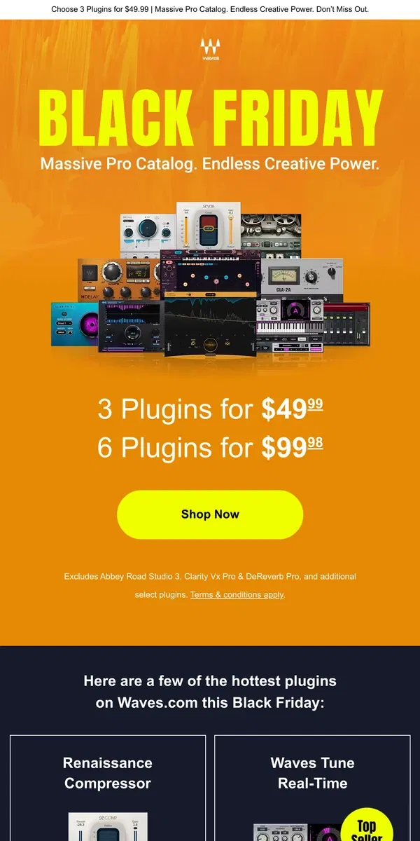 Email from Waves Audio. Ends Soon. 🎙️ Black Friday Sale.