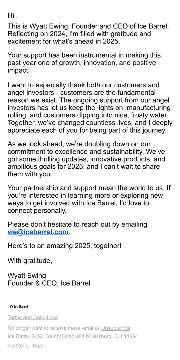 Email from Ice Barrel. Exciting Updates from Ice Barrel + A Personal Invitation