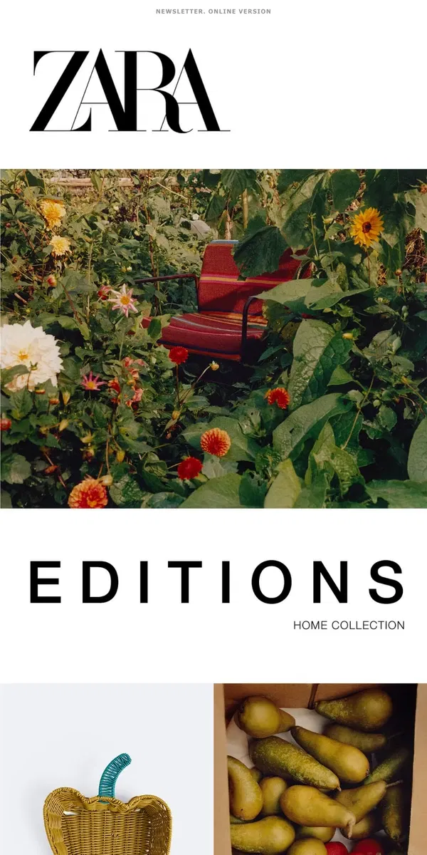 Email from Zara. HOME – EDITIONS. New collection