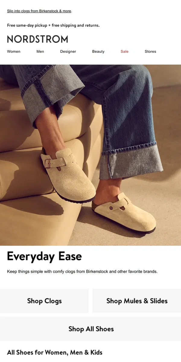 Email from Nordstrom. Style meets comfort