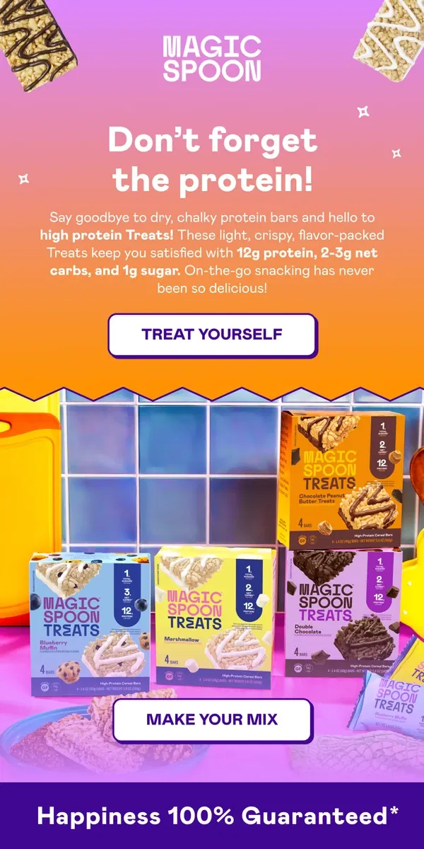 Email from Magic Spoon Cereal. This snack packs a protein punch 👊