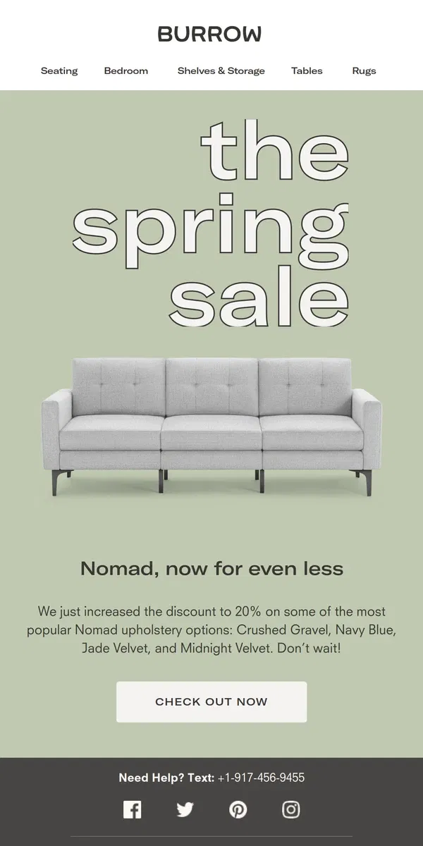 Email from Burrow. Just in: bigger discounts on Nomad