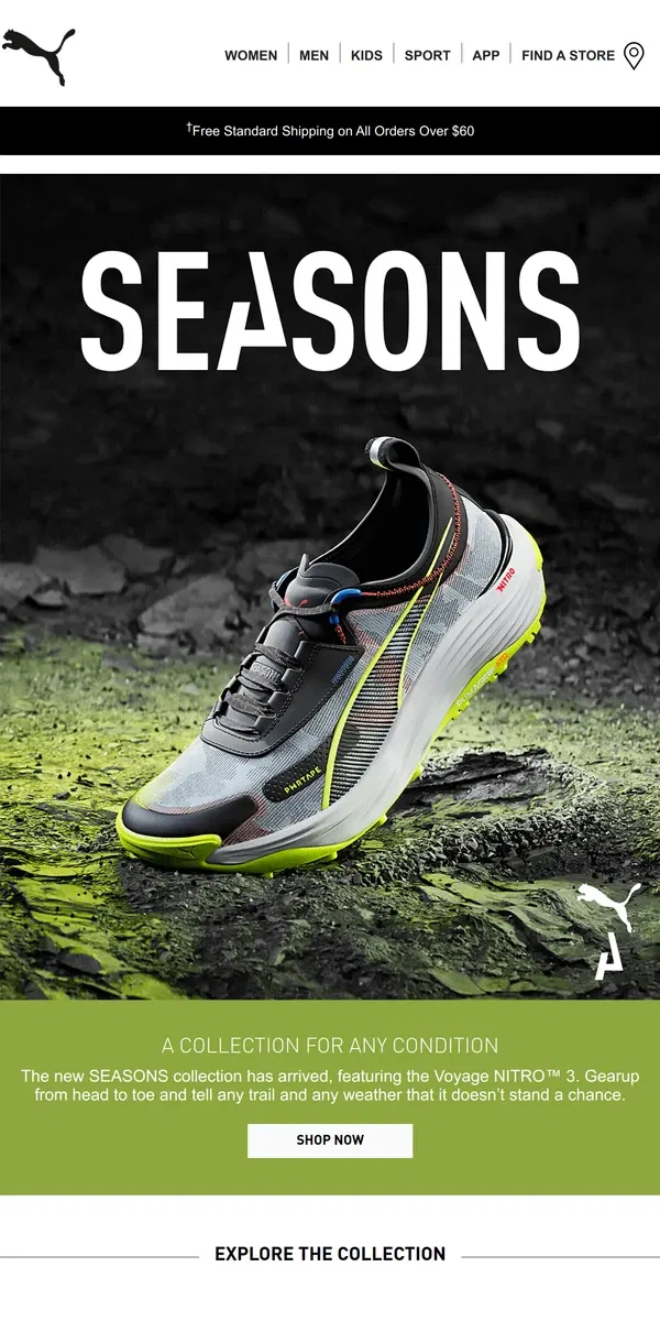 Email from Puma. The New SEASONS Collection Is Here