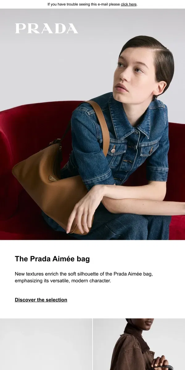 Email from Prada. The Prada Aimée bag