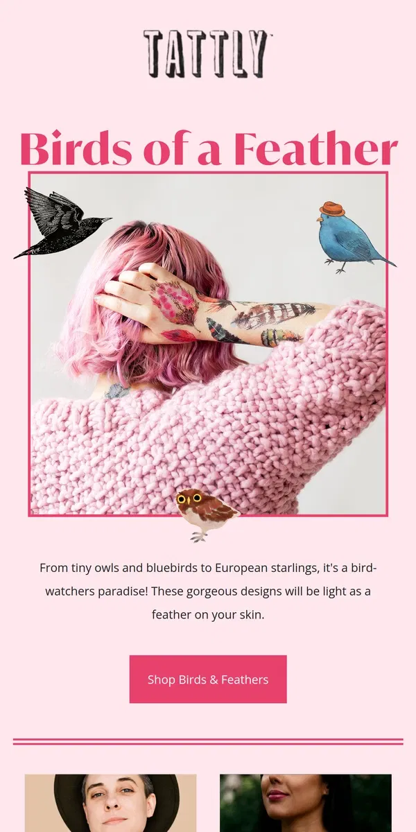 Email from Tattly. Fine Feathered Friends