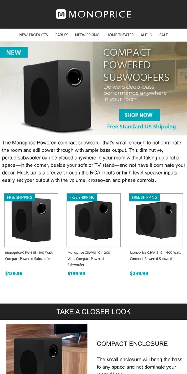 Email from Monoprice. Compact with an IMPACT