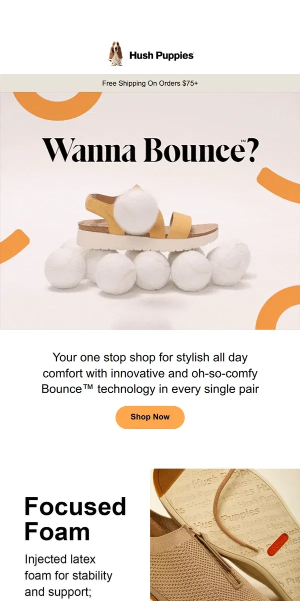 Email from Hush Puppies. Cloud-Like Comfort in EVERY Shoe! ☁️