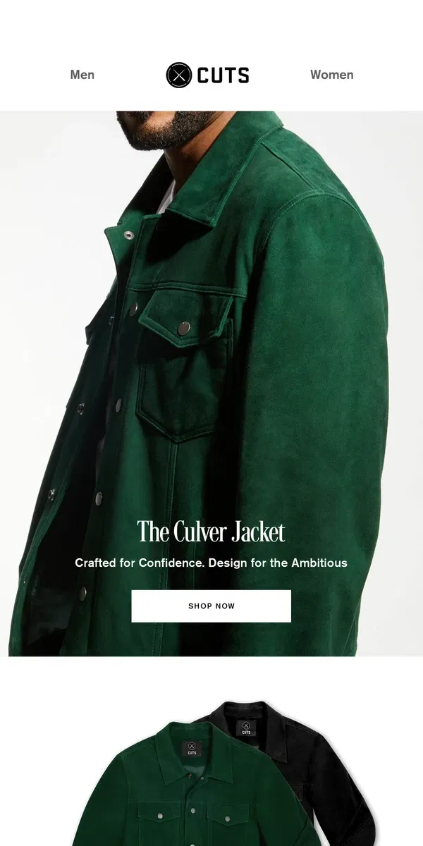 Email from Cuts. Introducing the Culver Jacket