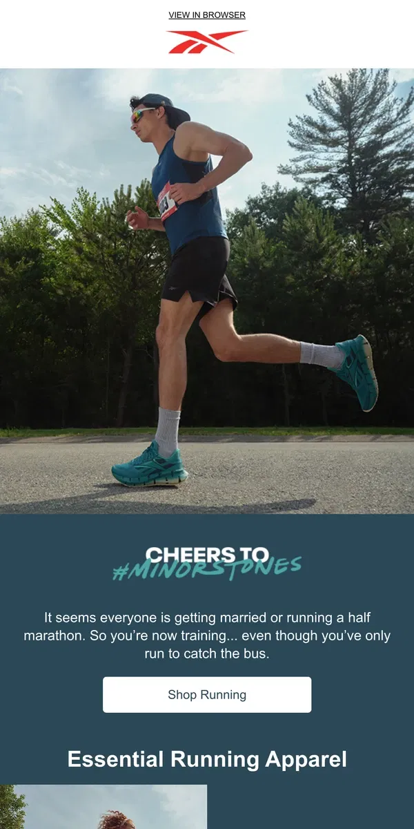 Email from Reebok. Training for a half marathon? 🏃