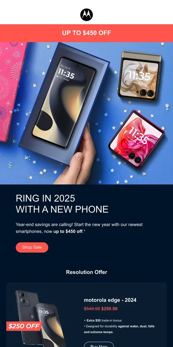 Email from Motorola. Ring in 2025 With a New Phone!