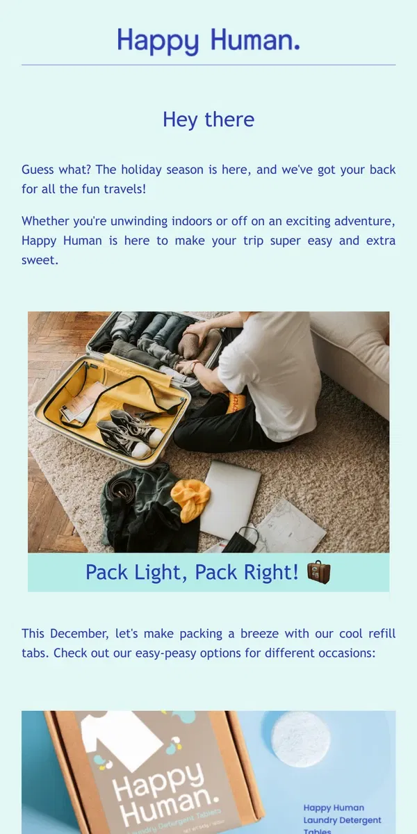 Email from Happy Home. Stress-Free Holiday Packing Starts Here...