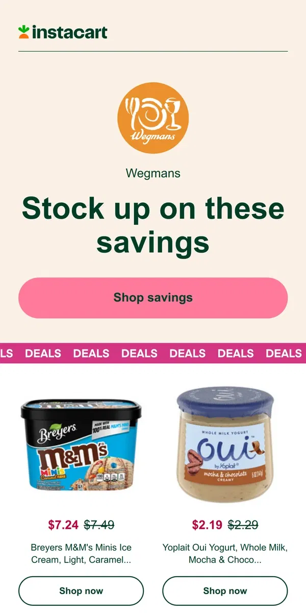 Email from Instacart. Don’t miss out on these coupons