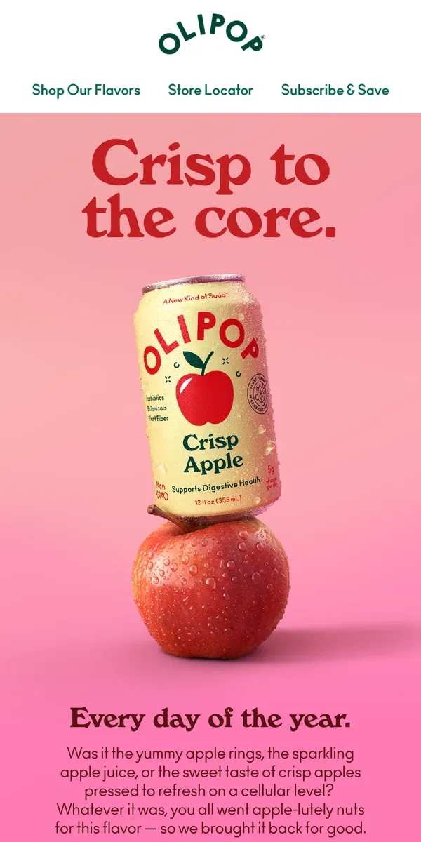 Email from OLIPOP. The rumors are true... 🍎