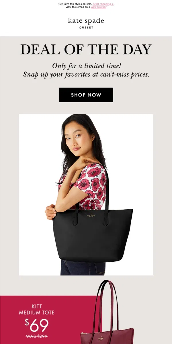 Email from Kate Spade. Our limited-time deals are back!