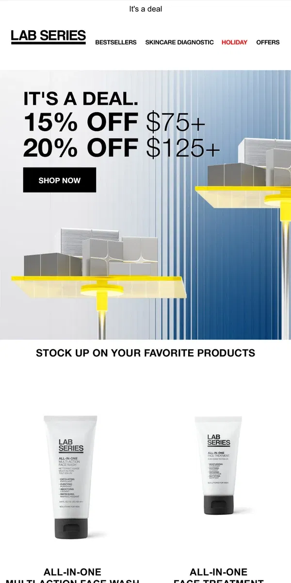 Email from Lab Series. Get up to 20% OFF your order!