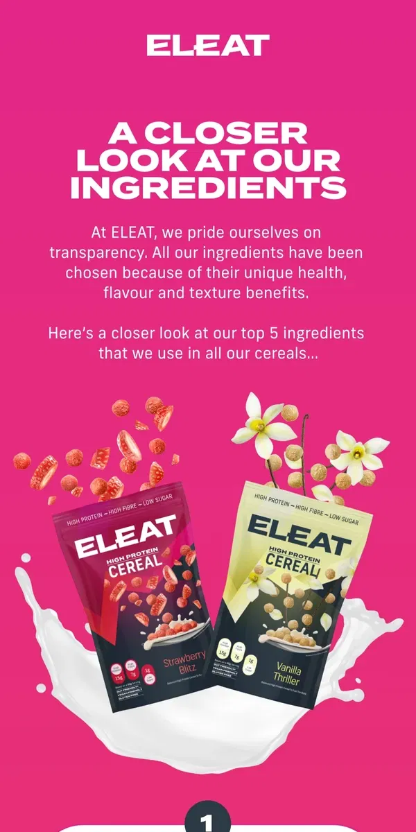 Email from ELEAT. A closer look at our ingredients 🔎