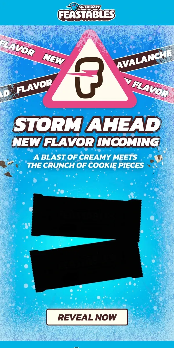 Email from Feastables. NEW FLAVOR INCOMING ❄️