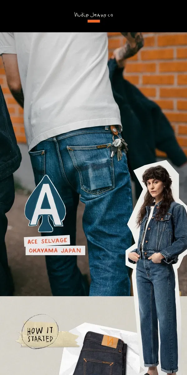 Email from Nudie Jeans. Almighty Ace Selvage.