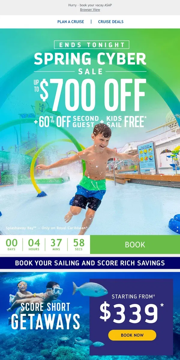 Email from Royal Caribbean. *FINAL HOURS* Amp up your next adventure with these amazing savings