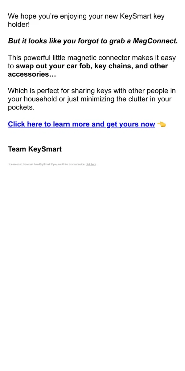 Email from KeySmart. Your KeySmart is naked! 😱