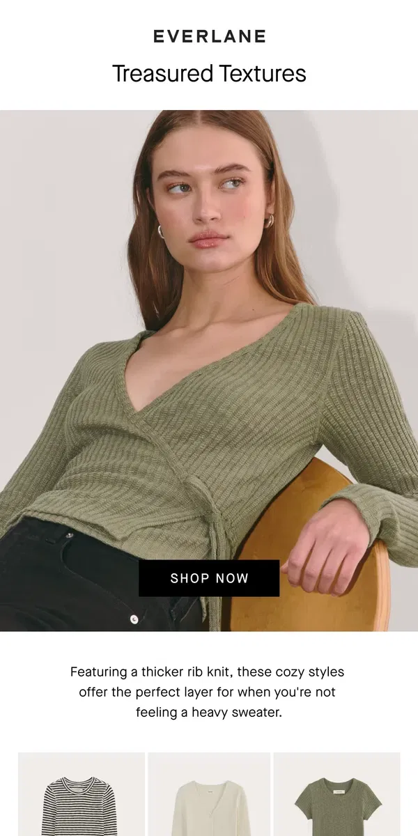 Email from Everlane. Not a Sweater, but Just As Cozy