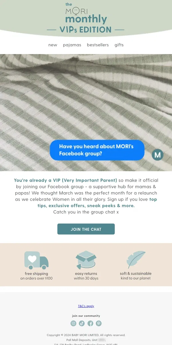 Email from MORI. The MORI Monthly: VIPs Edition 💖