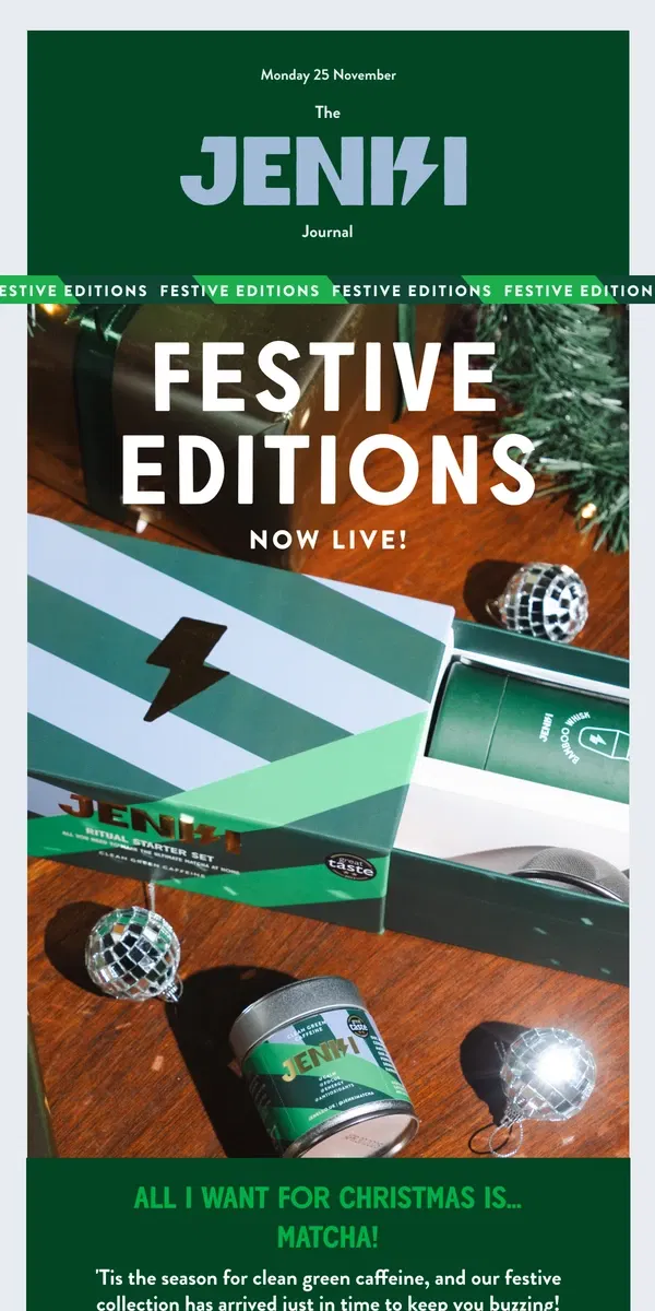 Email from JENKI. JENKI Festive Collection Now Live! ✨ 🎁 🎄