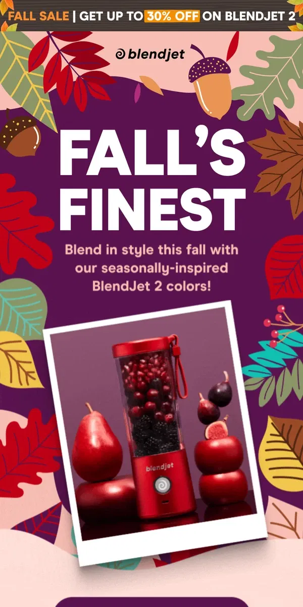 Email from BlendJet. Turn over a new leaf! 🍂