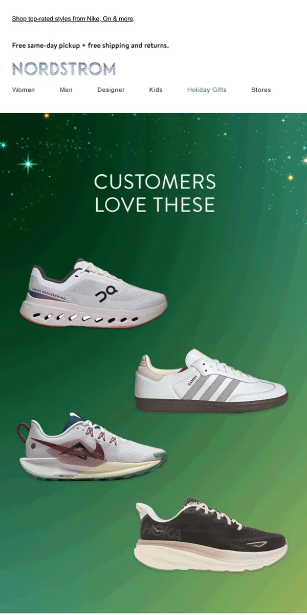 Email from Nordstrom. Five-star sneakers ⭐⭐⭐⭐⭐