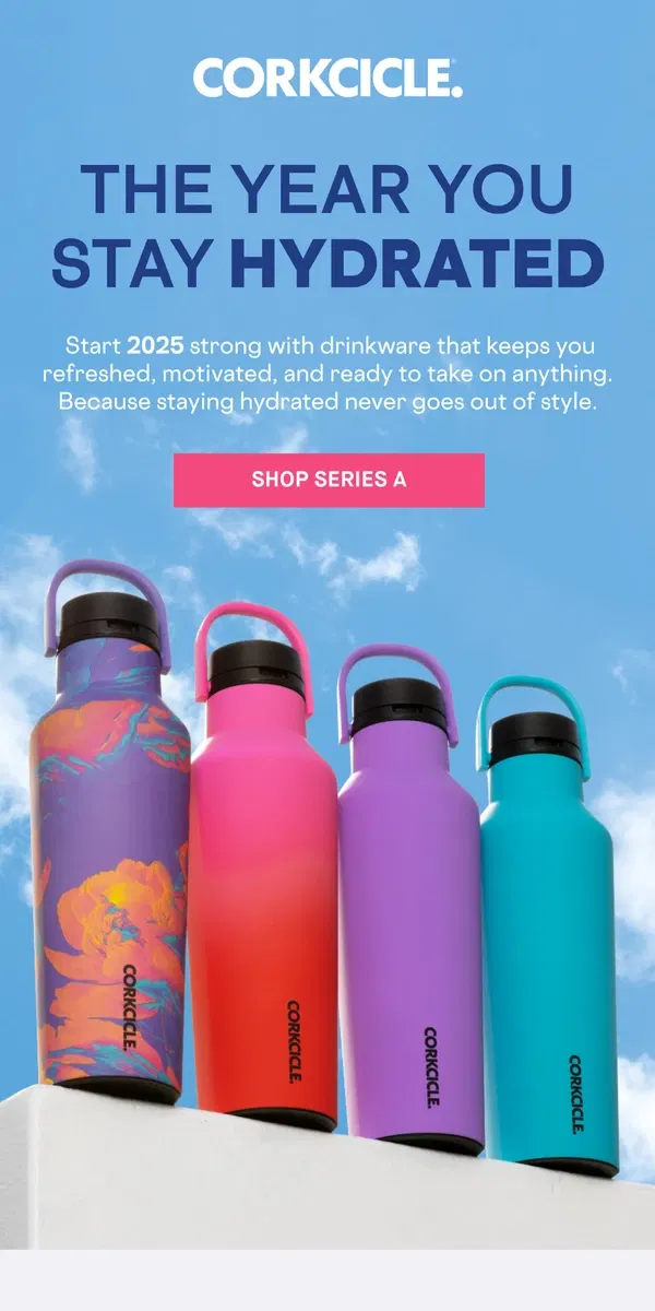 Email from CORKCICLE. 2025 Goals: Hydrate Like a Pro 💧