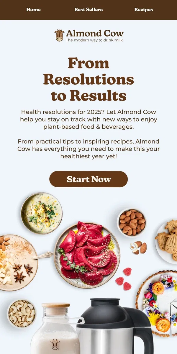 Email from Almond Cow. 🔑 Discover the Key to a Healthier, Happier You in 2025 🥳