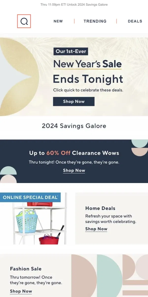 Email from QVC. New Year's Sale Ends Tonight!