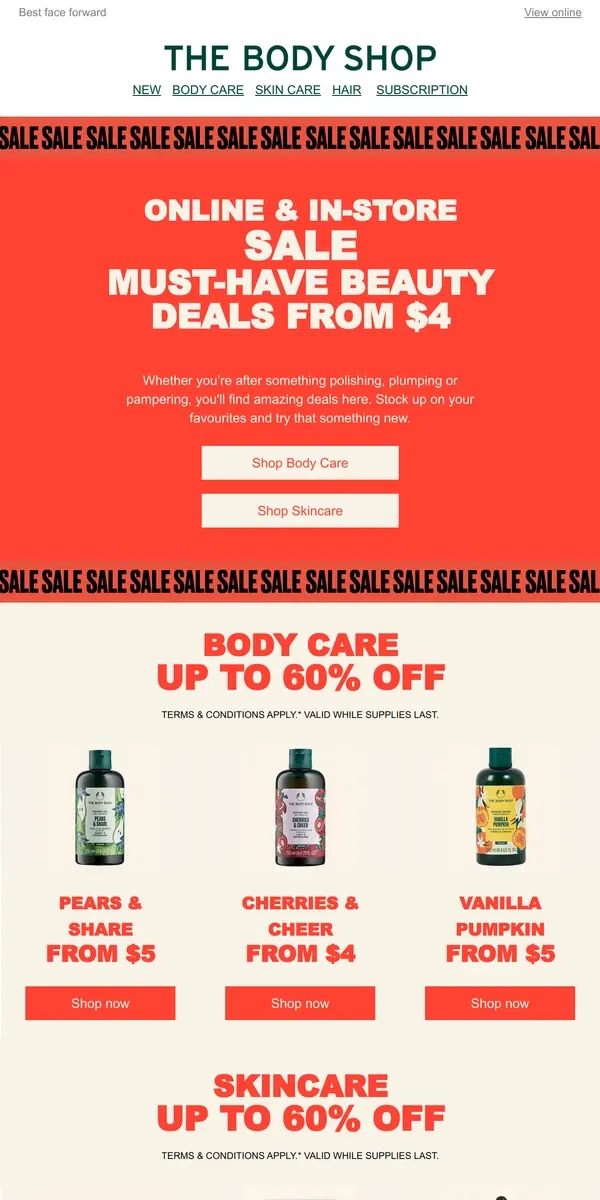 Email from The Body Shop. ✨ Beauty superstars up to 60% OFF