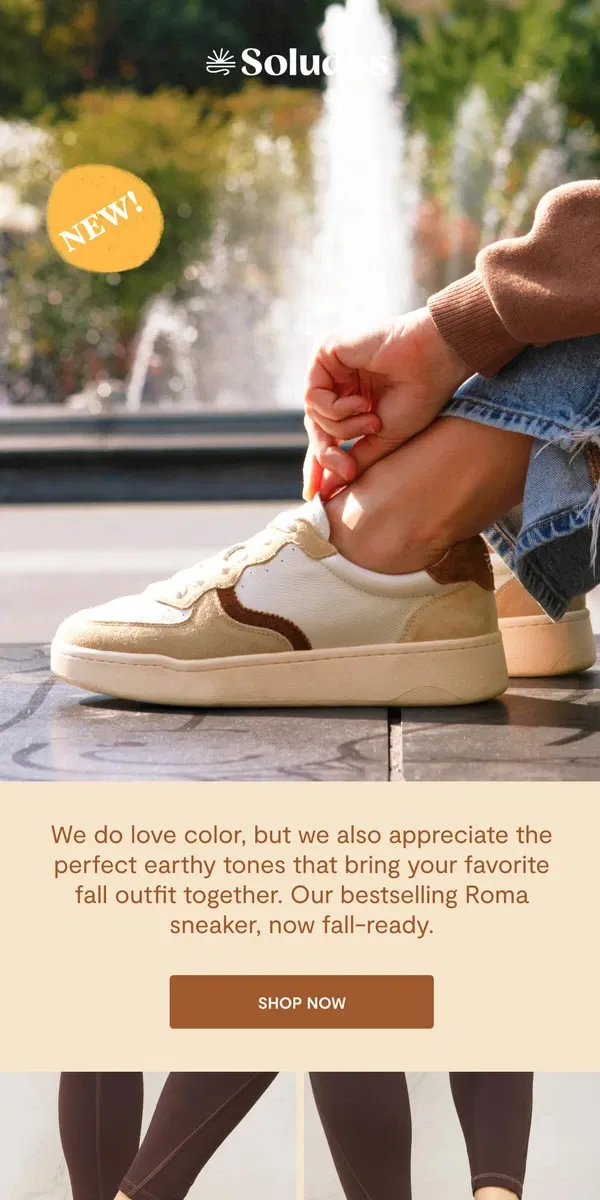 Email from Soludos. Roma New Color of the Season