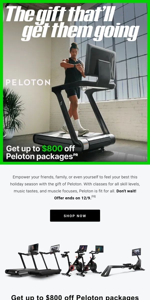 Email from Peloton. Less than 72 hours left