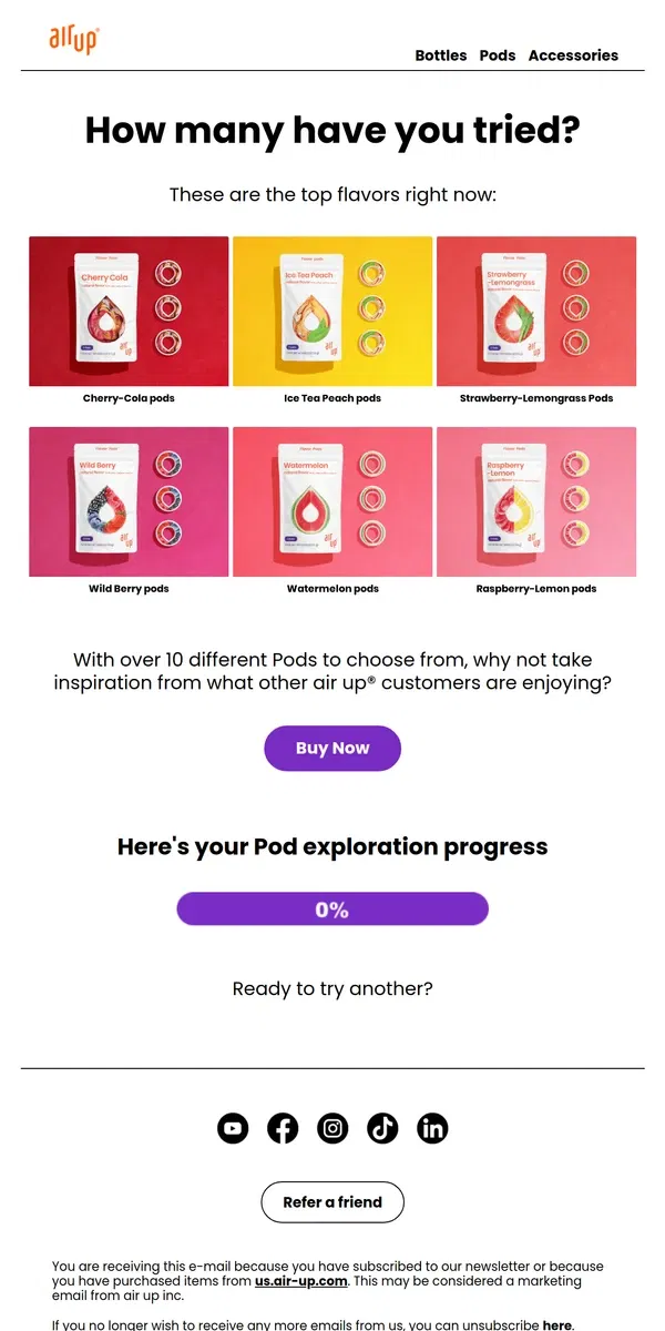 Email from air up. The bestselling flavors right now are…
