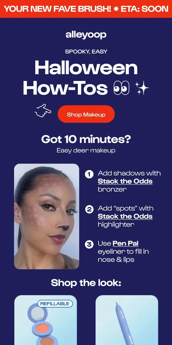 Email from Alleyoop. Spooky, easy Halloween makeup