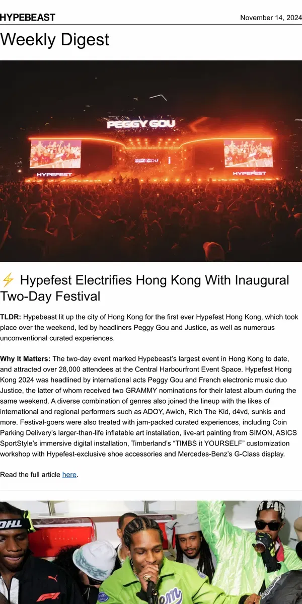 Email from Hypebeast. Hypefest Hong Kong Was a Wild One 🔥