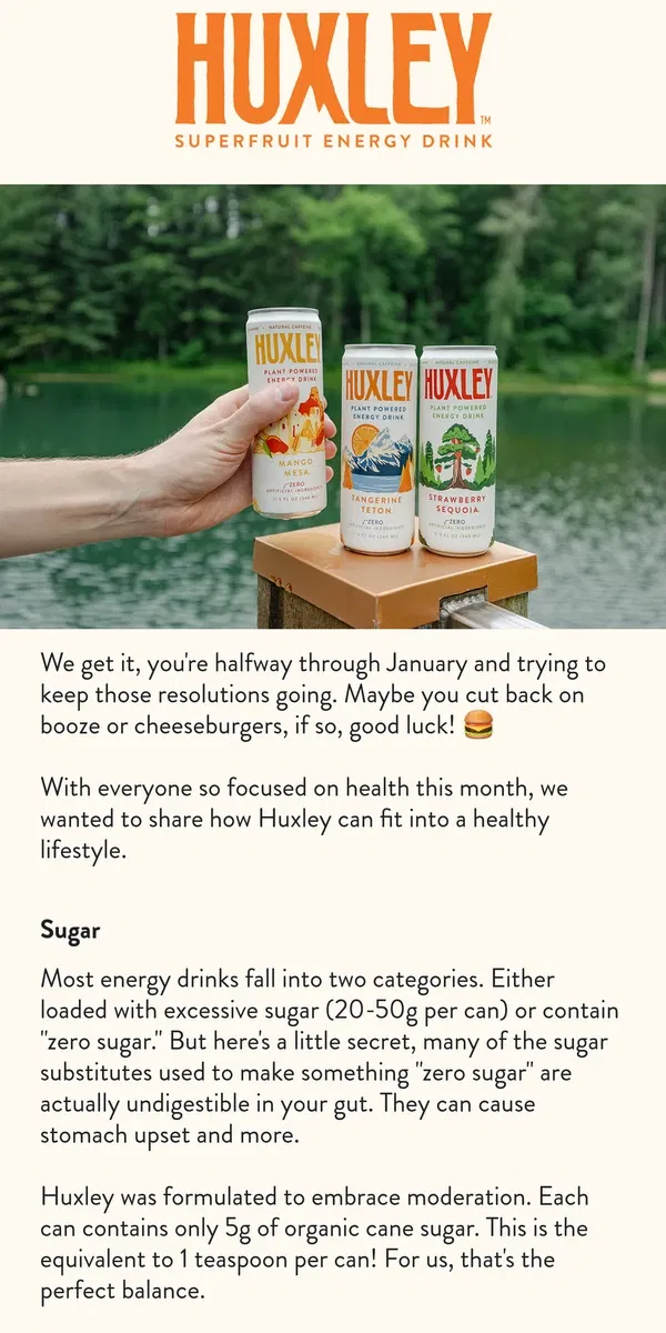 Email from Huxley. Are energy drinks healthy?