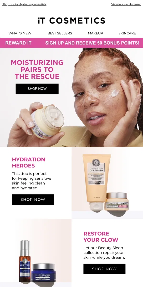 Email from IT Cosmetics. SOS: IT’s a SKIN-tervention