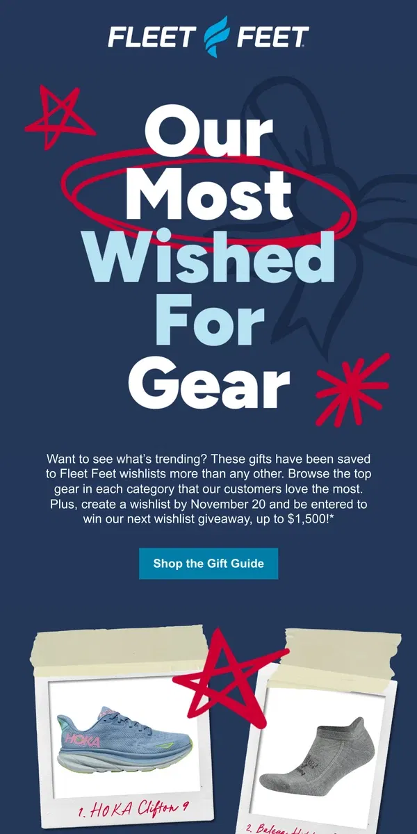 Email from Fleet Feet. The most wished for gear