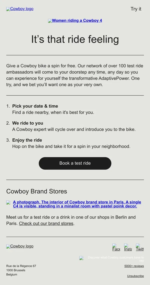 Email from Cowboy. Ride with us