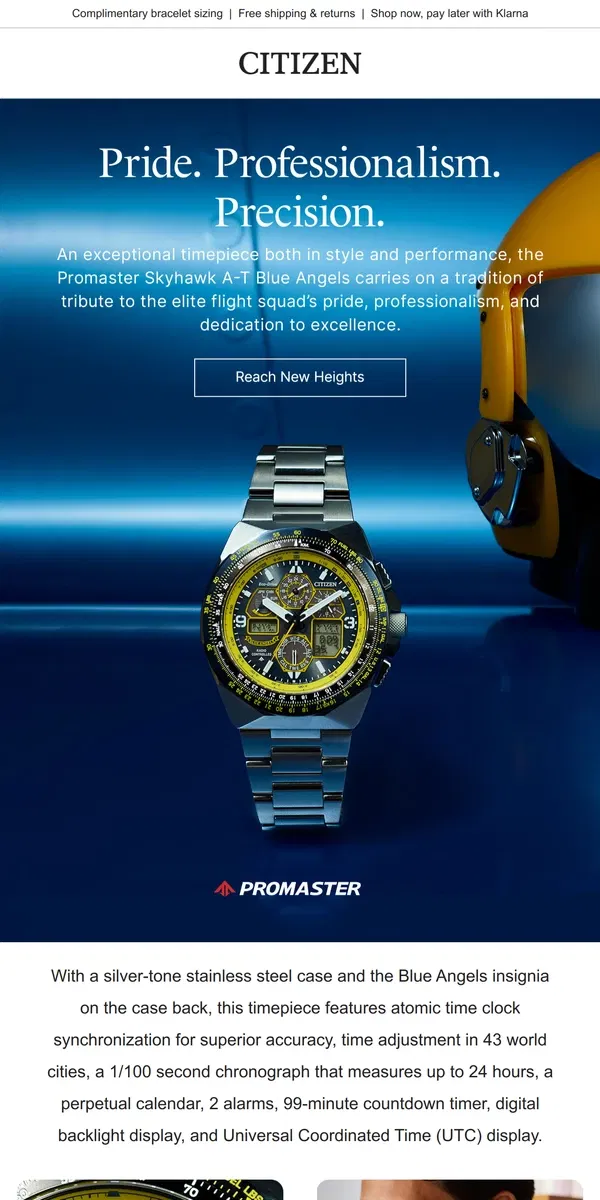 Email from Citizen Watch. High-Soaring Performance