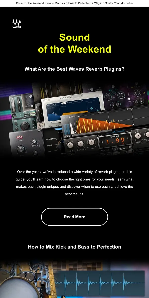 Email from Waves Audio. Rundown of the 8 Best Waves Reverb Plugins