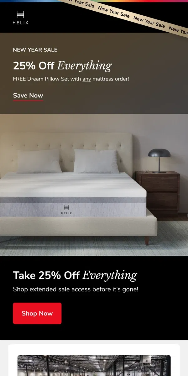 Email from Helix. 25% off better sleep!