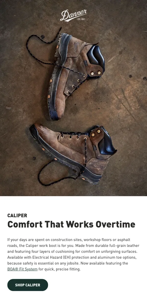 Email from Danner. Made for Where You Work